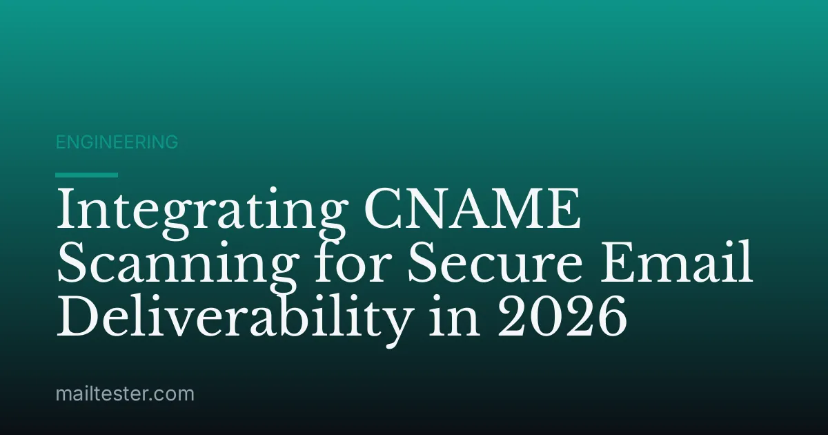 Integrating CNAME Scanning for Secure Email Deliverability in 2026