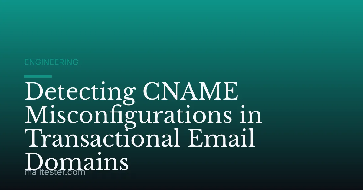 Detecting CNAME Misconfigurations in Transactional Email Domains