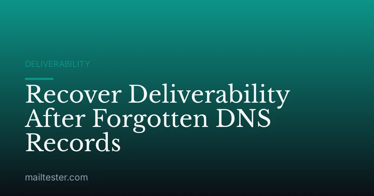 Recover Deliverability After Forgotten DNS Records