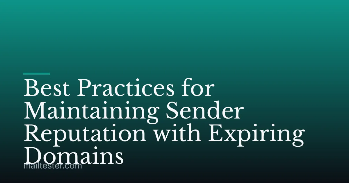 Best Practices for Maintaining Sender Reputation with Expiring Domains