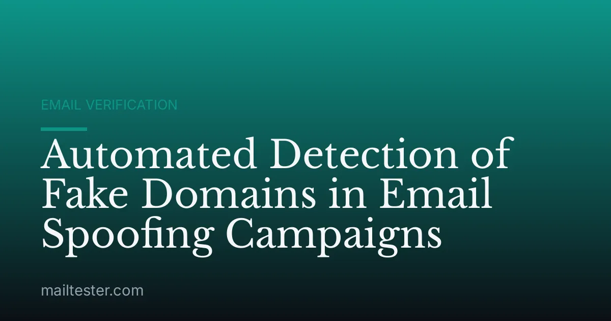 Automated Detection of Fake Domains in Email Spoofing Campaigns