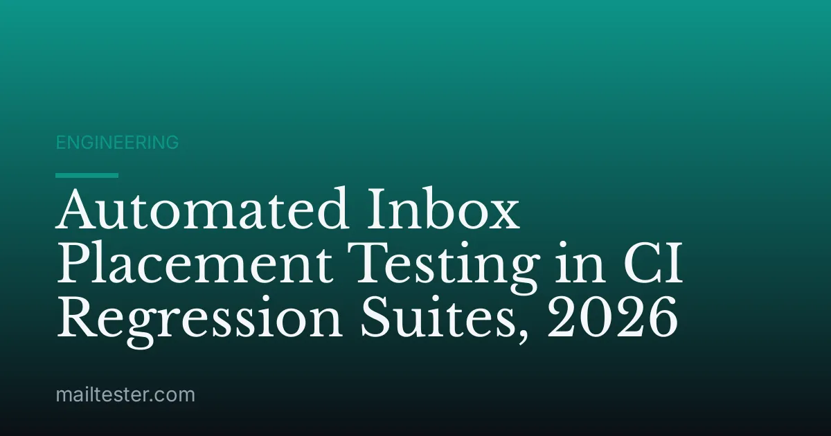 Automated Inbox Placement Testing in CI Regression Suites, 2026
