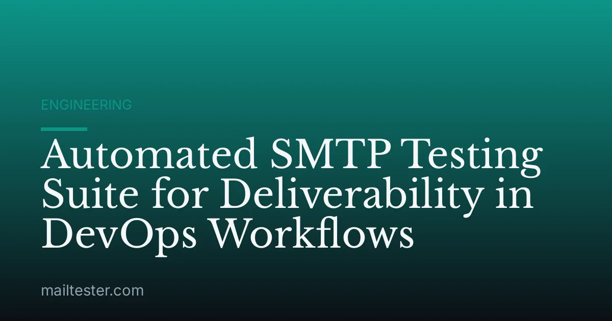 Automated SMTP Testing Suite for Deliverability in DevOps Workflows