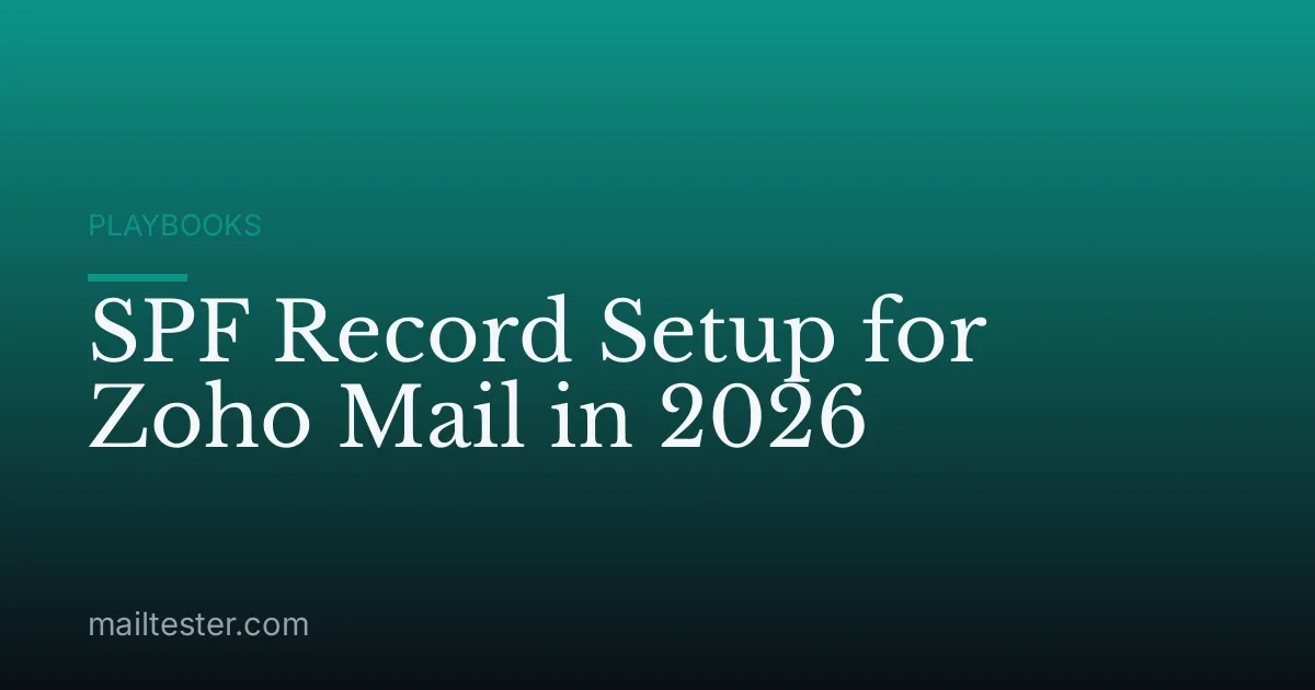 SPF Record Setup for Zoho Mail in 2026