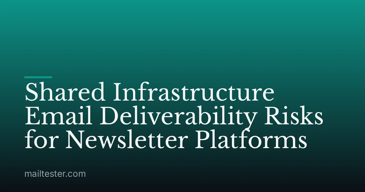 Shared Infrastructure Email Deliverability Risks for Newsletter Platforms