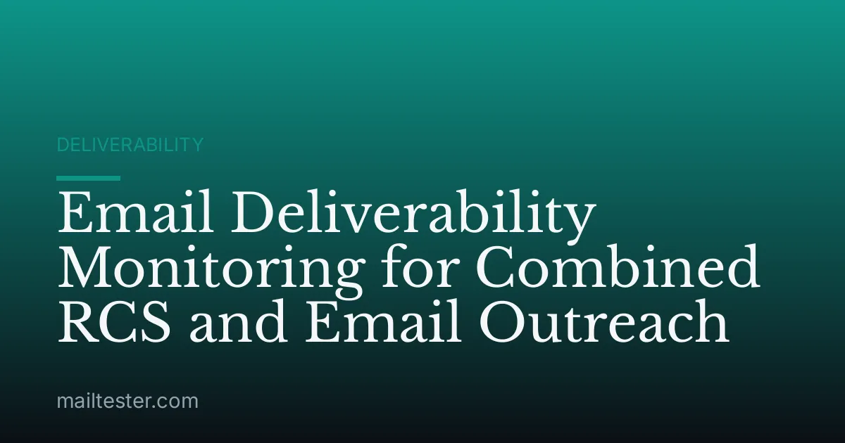 Email Deliverability Monitoring for Combined RCS and Email Outreach