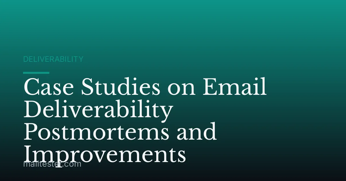 Case Studies on Email Deliverability Postmortems and Improvements
