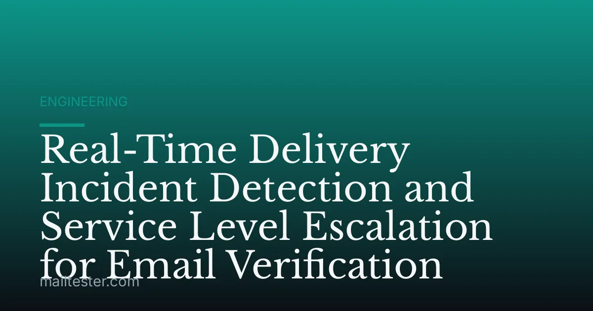 Real-Time Delivery Incident Detection and Service Level Escalation for Email Verification