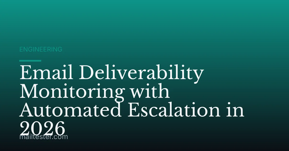 Email Deliverability Monitoring with Automated Escalation in 2026