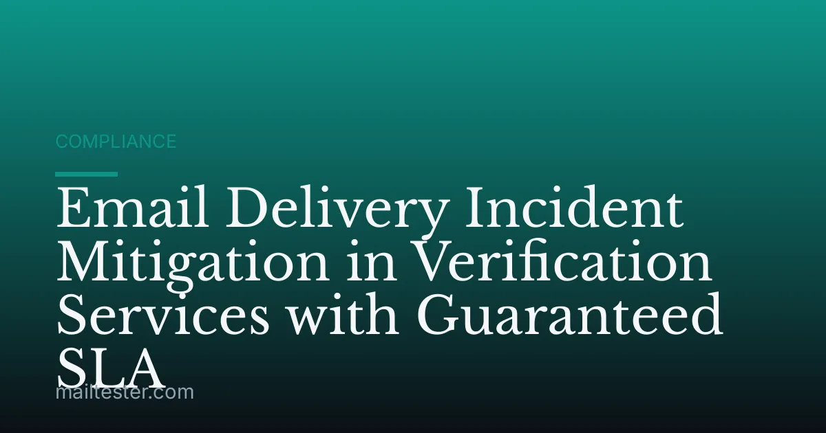 Email Delivery Incident Mitigation in Verification Services with Guaranteed SLA
