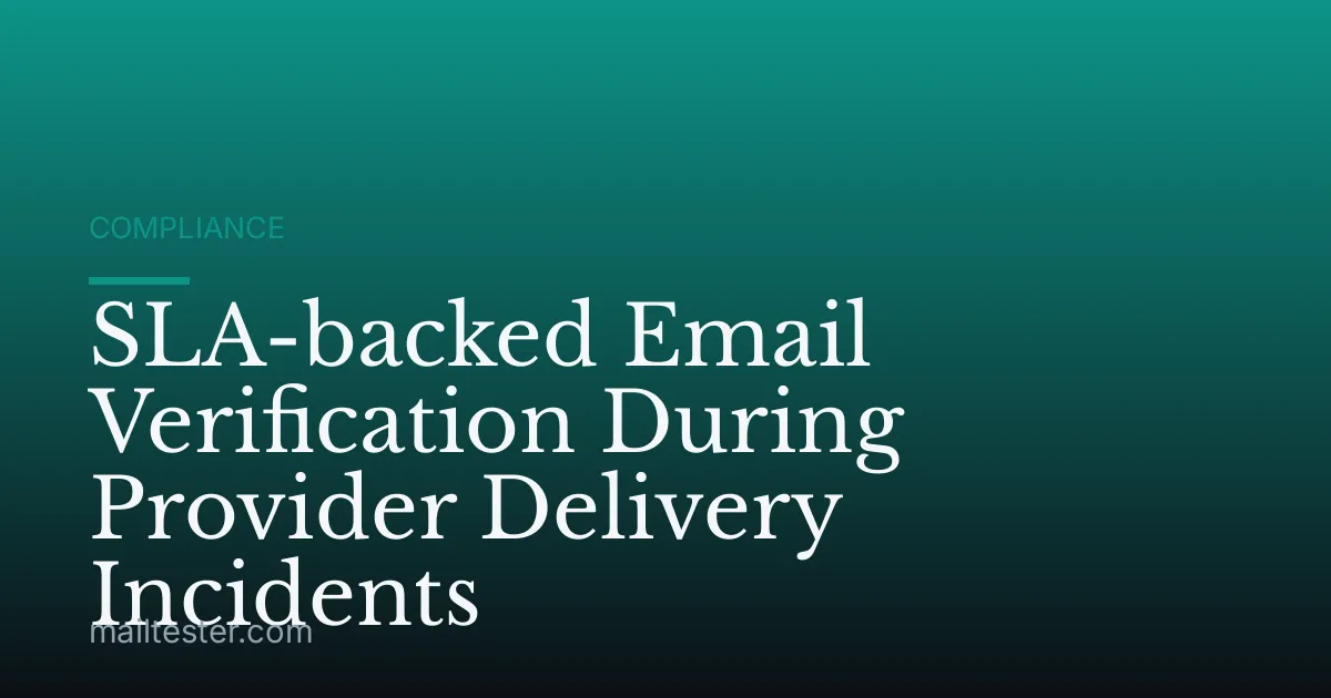 SLA-backed Email Verification During Provider Delivery Incidents