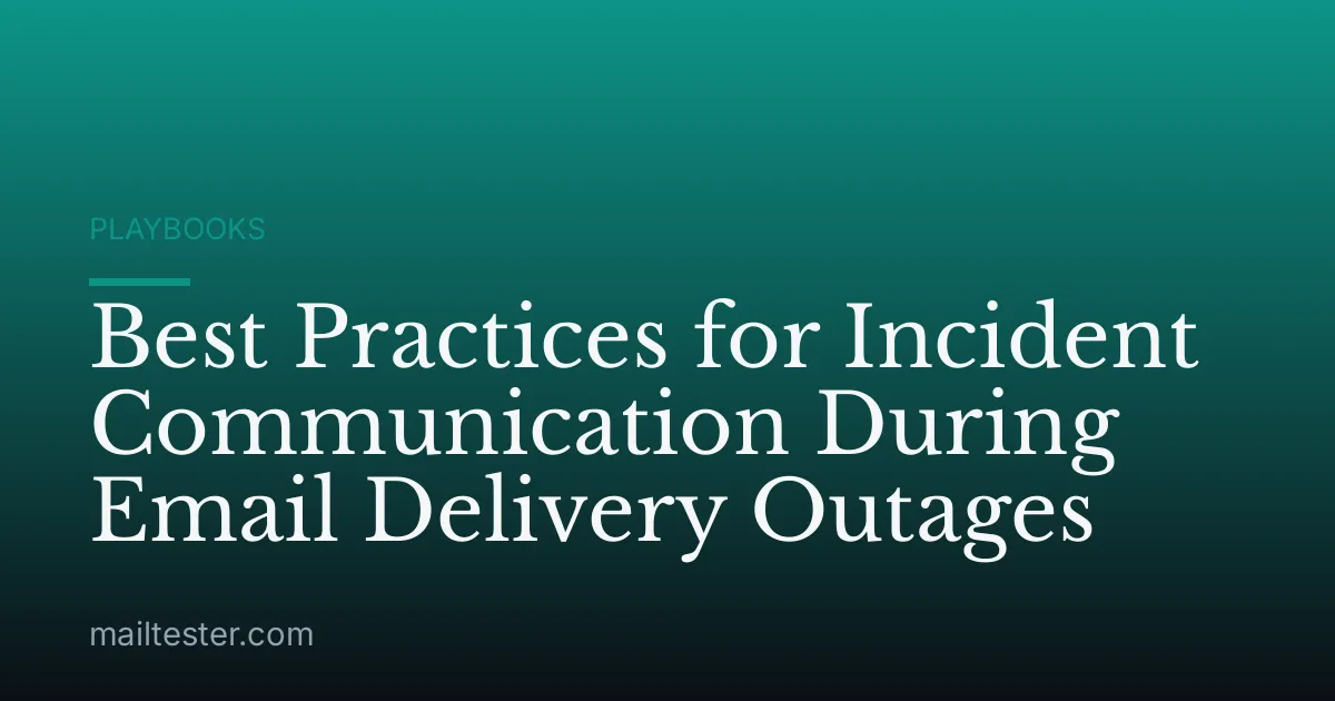 Best Practices for Incident Communication During Email Delivery Outages