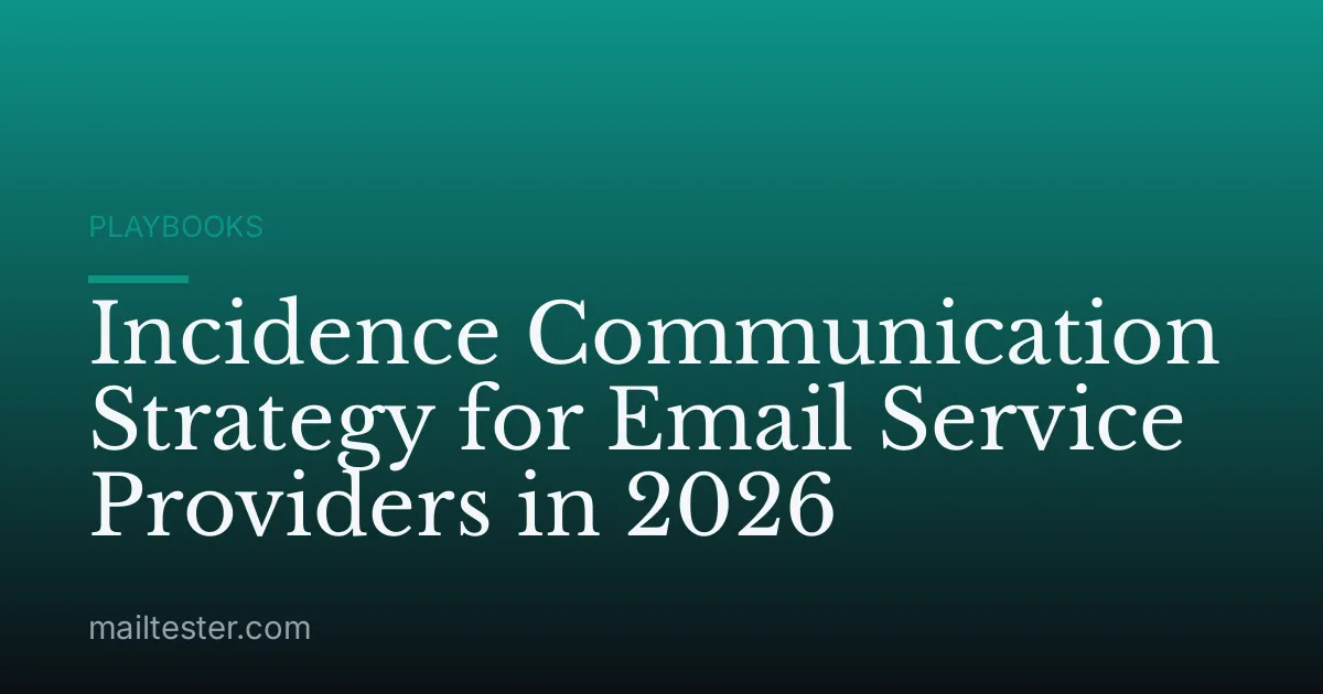 Incidence Communication Strategy for Email Service Providers in 2026