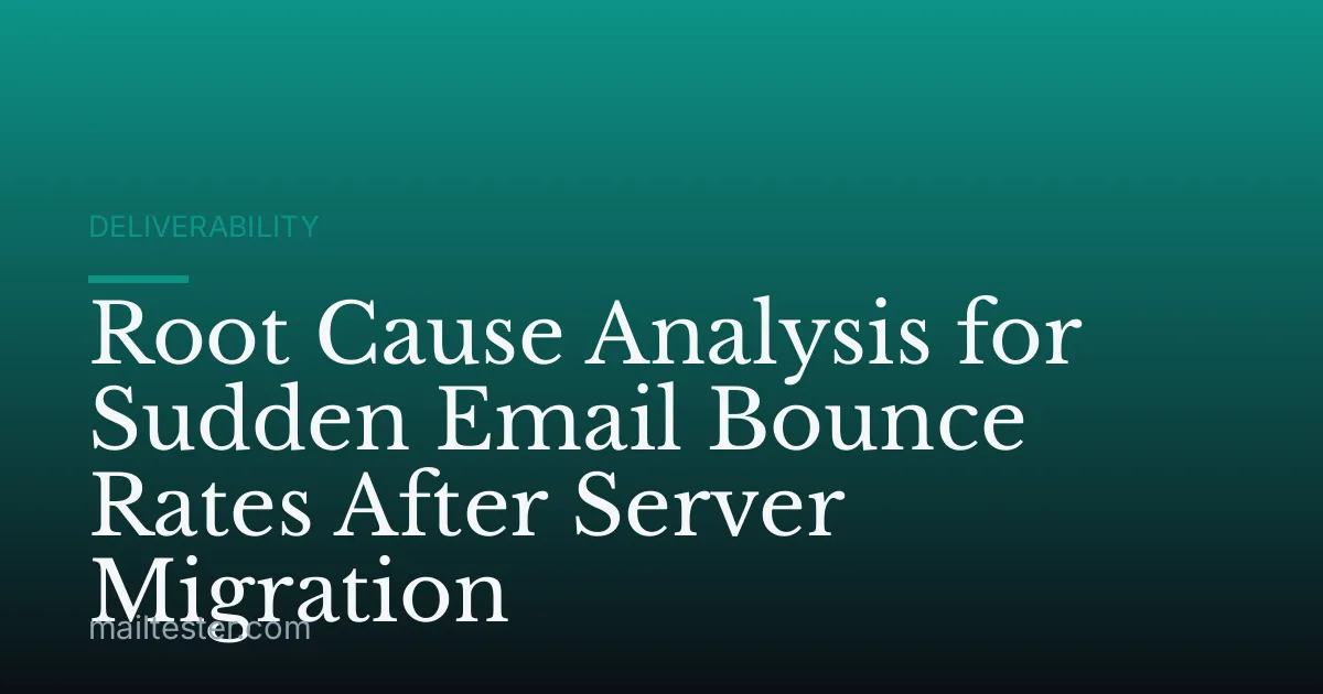 Root Cause Analysis for Sudden Email Bounce Rates After Server Migration