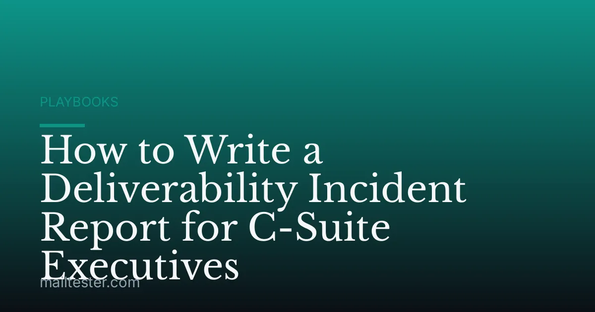 How to Write a Deliverability Incident Report for C-Suite Executives