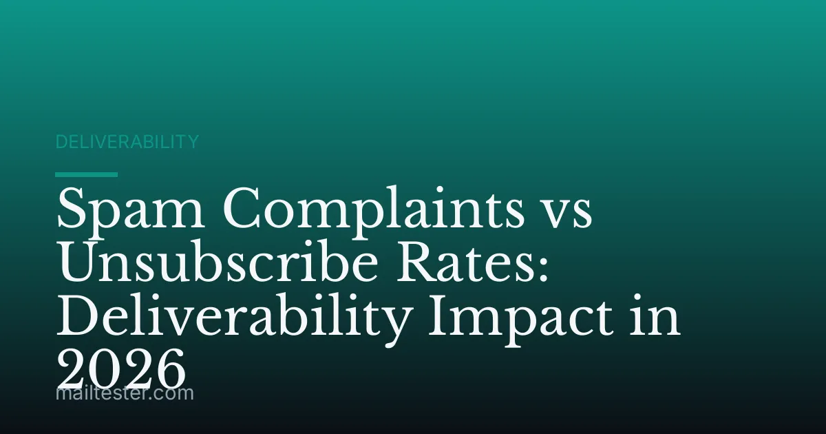 Spam Complaints vs Unsubscribe Rates: Deliverability Impact in 2026