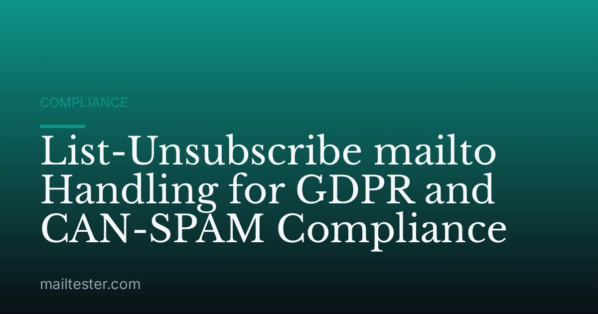 List-Unsubscribe mailto Handling for GDPR and CAN-SPAM Compliance