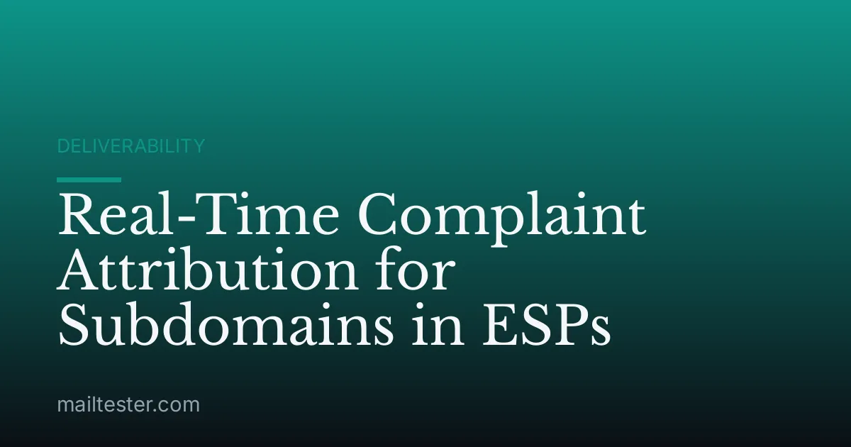 Real-Time Complaint Attribution for Subdomains in ESPs
