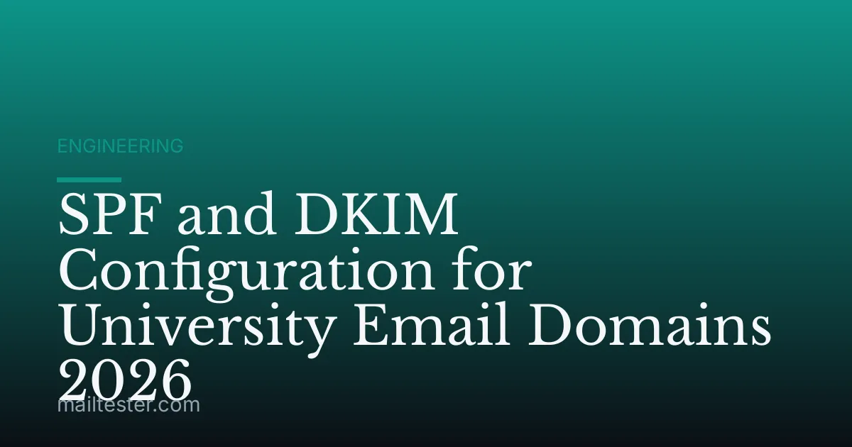 SPF and DKIM Configuration for University Email Domains 2026