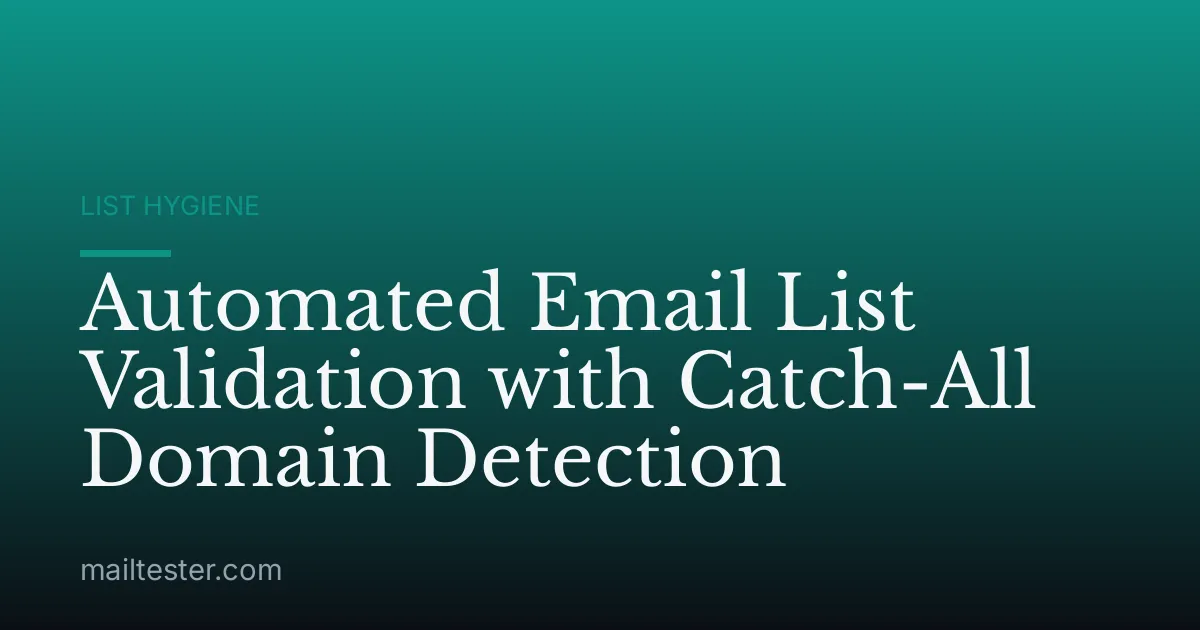 Automated Email List Validation with Catch-All Domain Detection