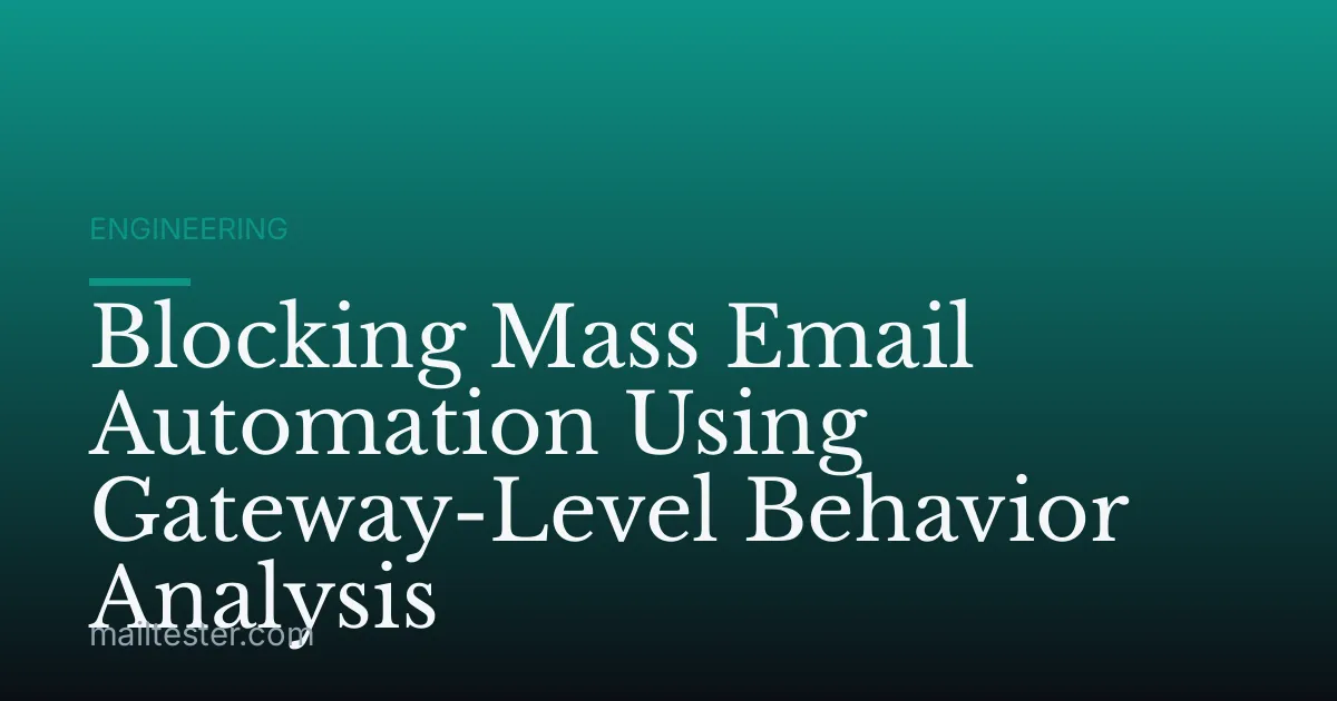 Blocking Mass Email Automation Using Gateway-Level Behavior Analysis