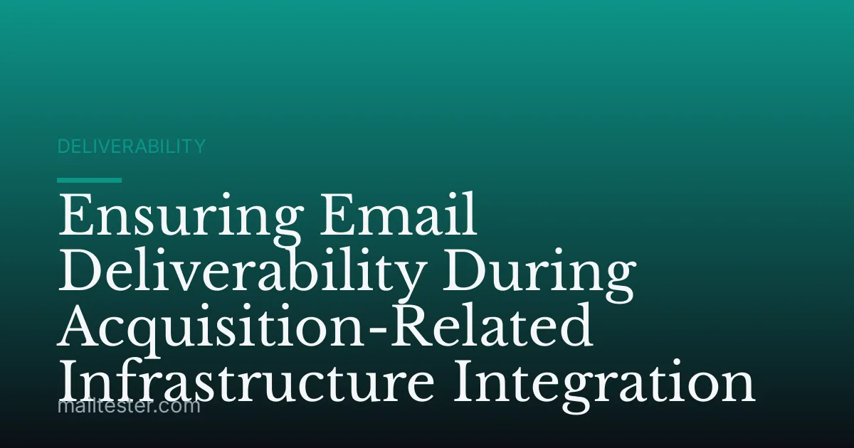 Ensuring Email Deliverability During Acquisition-Related Infrastructure Integration