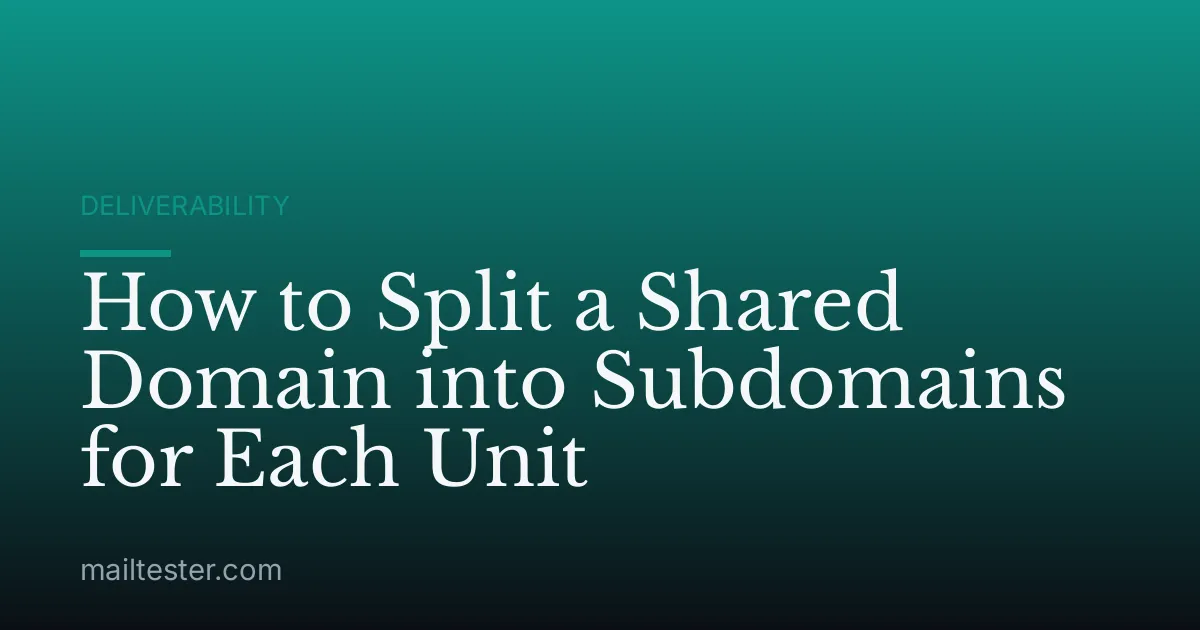 How to Split a Shared Domain into Subdomains for Each Unit