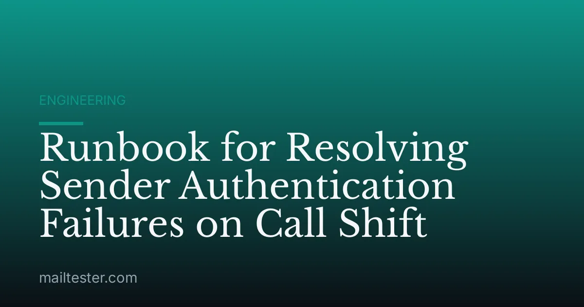 Runbook for Resolving Sender Authentication Failures on Call Shift