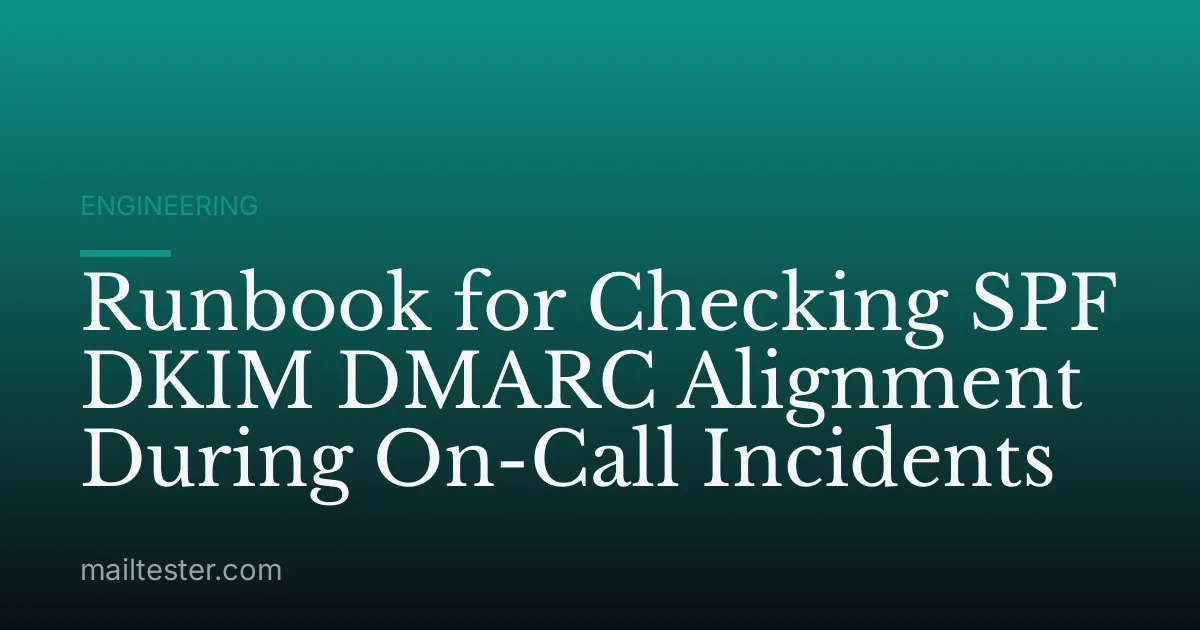 Runbook for Checking SPF DKIM DMARC Alignment During On-Call Incidents