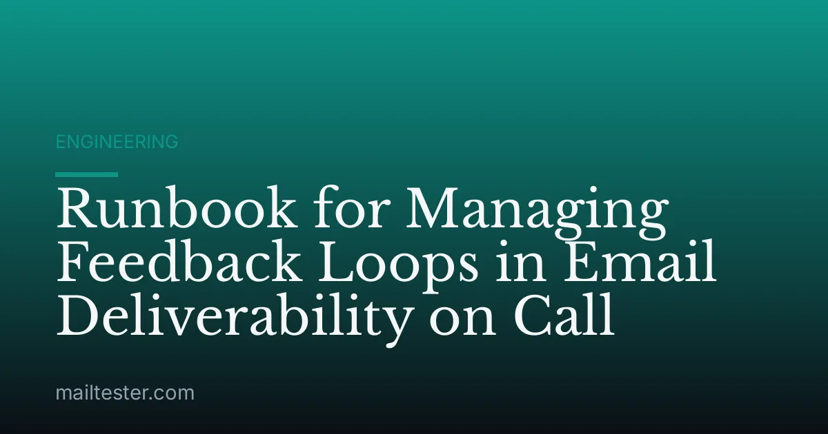 Runbook for Managing Feedback Loops in Email Deliverability on Call