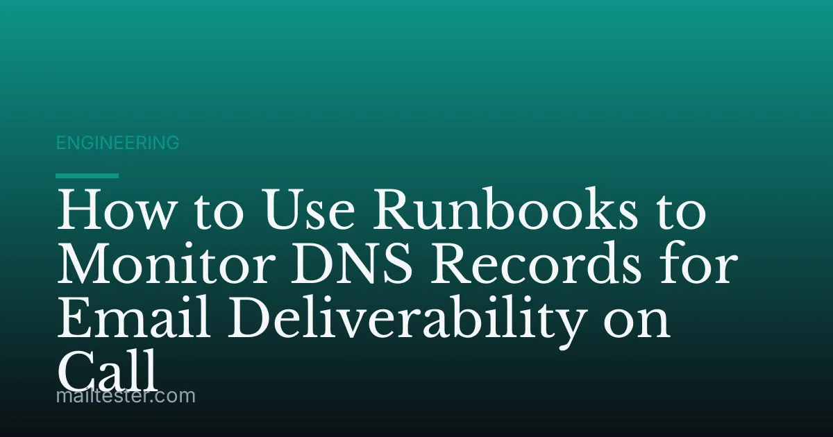 How to Use Runbooks to Monitor DNS Records for Email Deliverability on Call