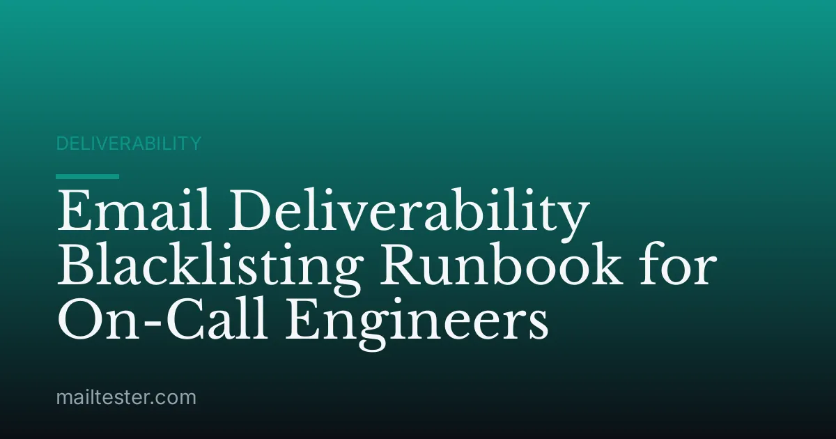 Email Deliverability Blacklisting Runbook for On-Call Engineers