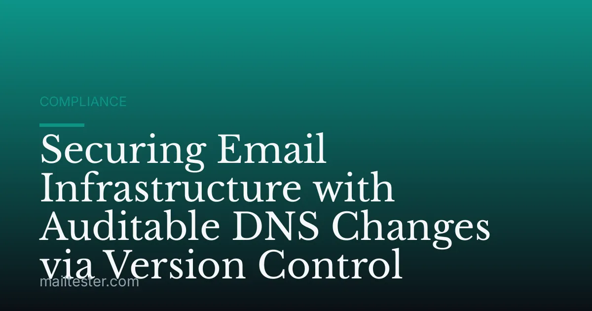 Securing Email Infrastructure with Auditable DNS Changes via Version Control