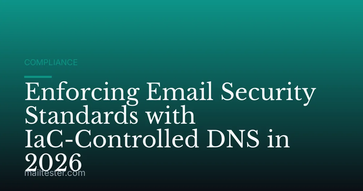 Enforcing Email Security Standards with IaC-Controlled DNS in 2026