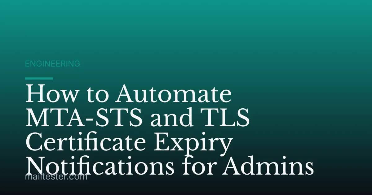 How to Automate MTA-STS and TLS Certificate Expiry Notifications for Admins