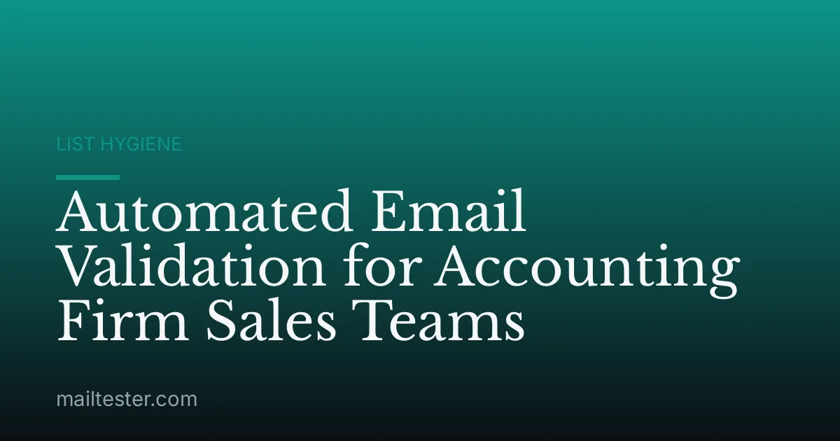 Automated Email Validation for Accounting Firm Sales Teams