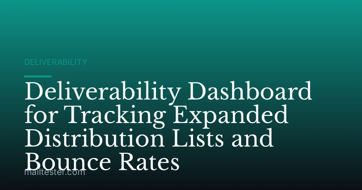 Deliverability Dashboard for Tracking Expanded Distribution Lists and Bounce Rates