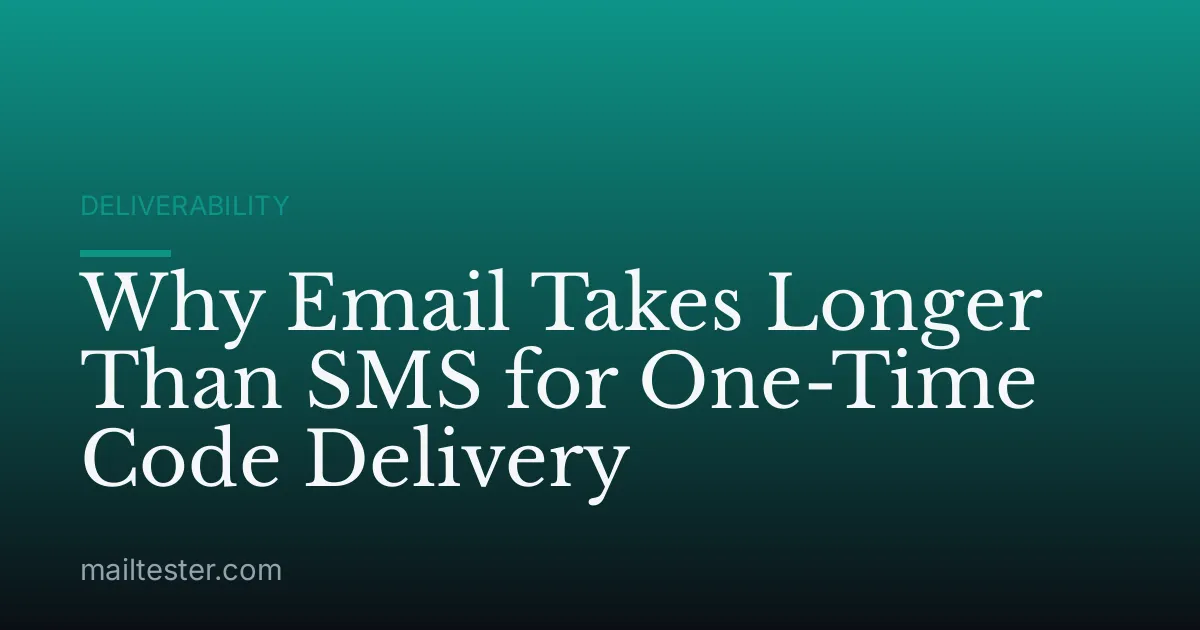 Why Email Takes Longer Than SMS for One-Time Code Delivery