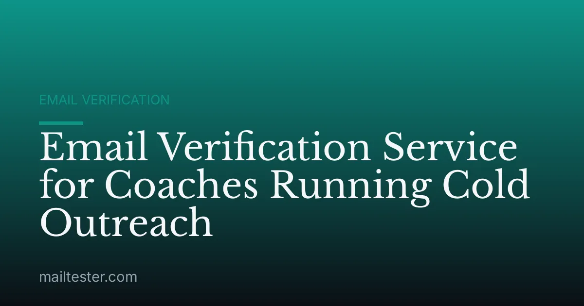Email Verification Service for Coaches Running Cold Outreach