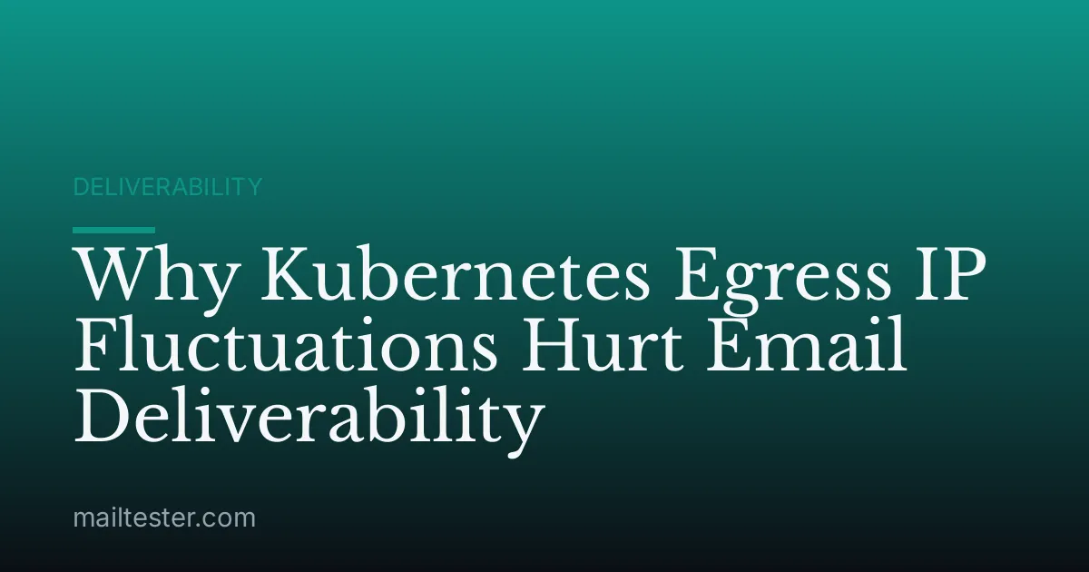 Why Kubernetes Egress IP Fluctuations Hurt Email Deliverability