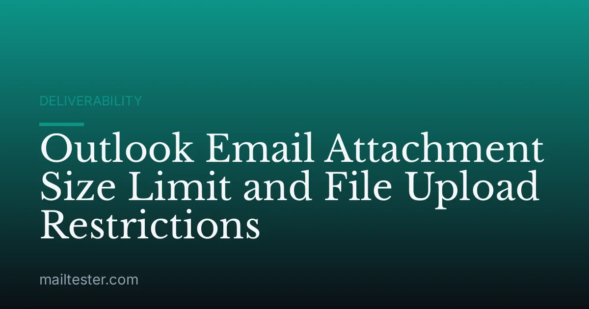 Outlook Email Attachment Size Limit and File Upload Restrictions