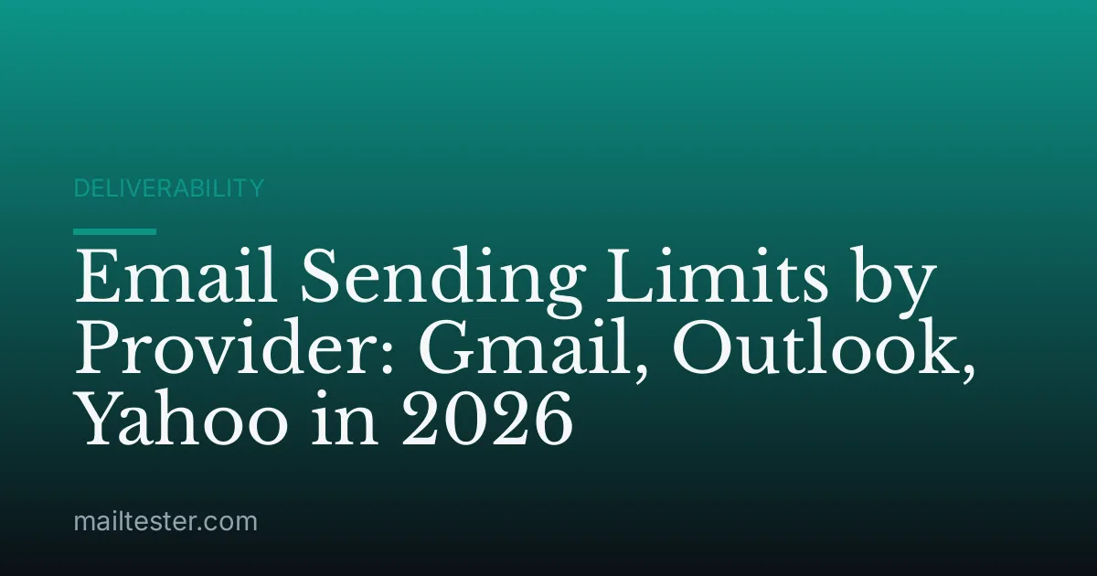 Email Sending Limits by Provider: Gmail, Outlook, Yahoo in 2026