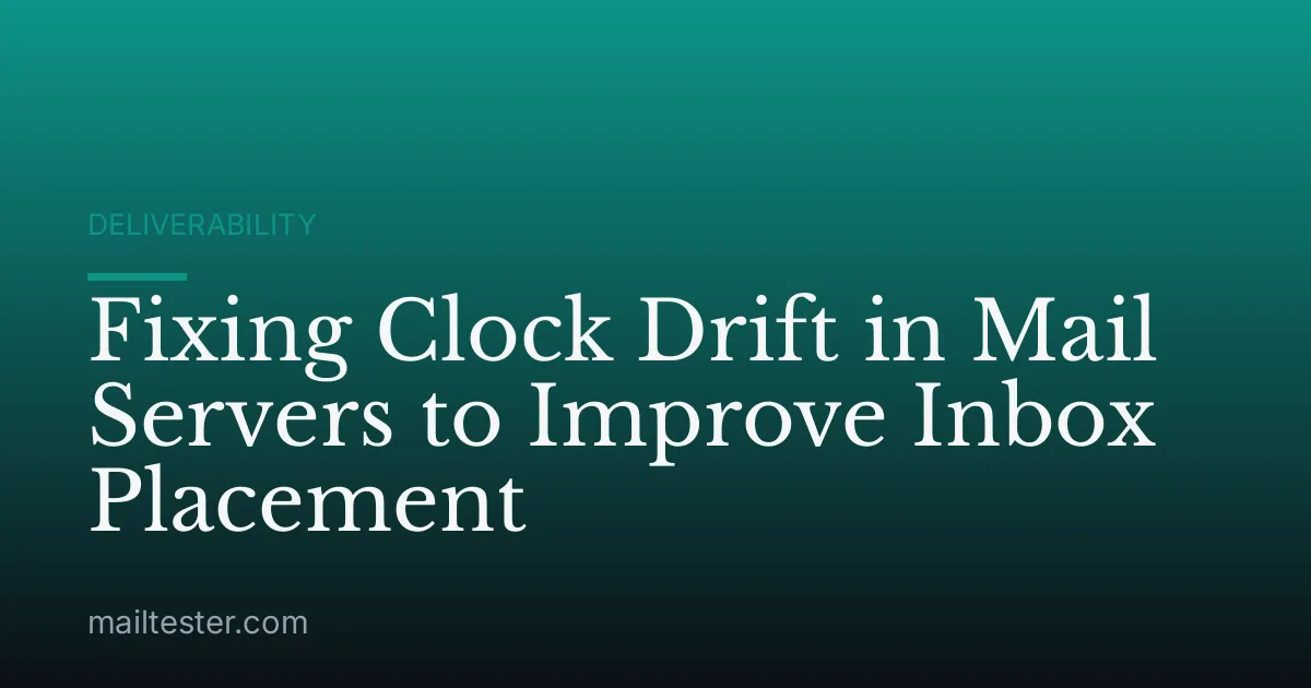 Fixing Clock Drift in Mail Servers to Improve Inbox Placement