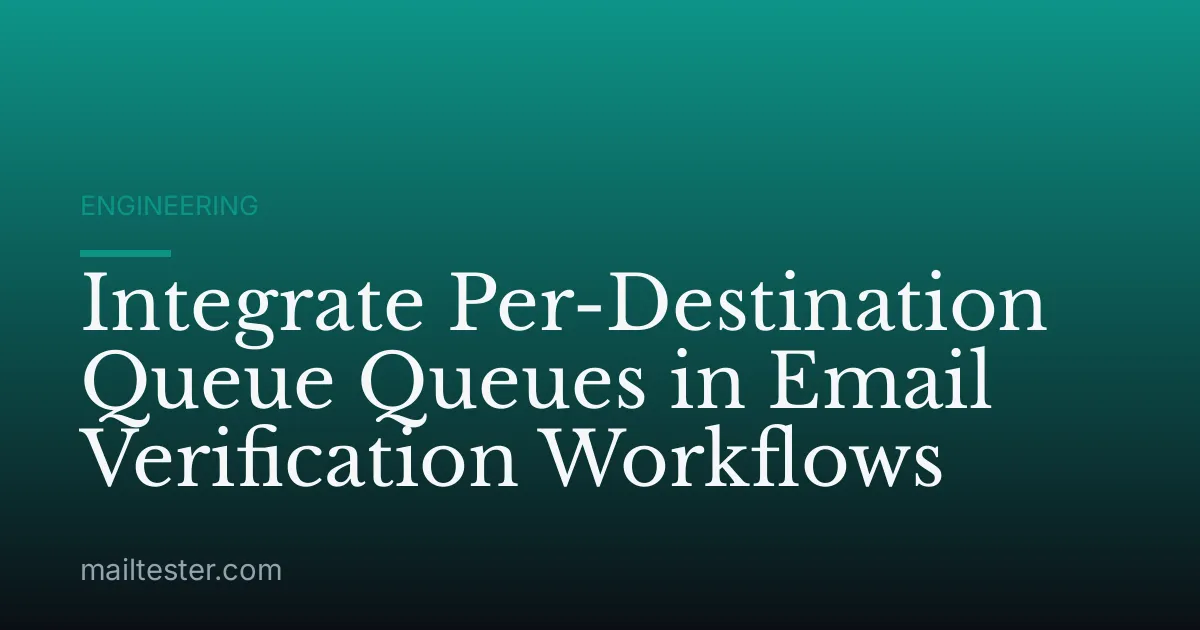 Integrate Per-Destination Queue Queues in Email Verification Workflows