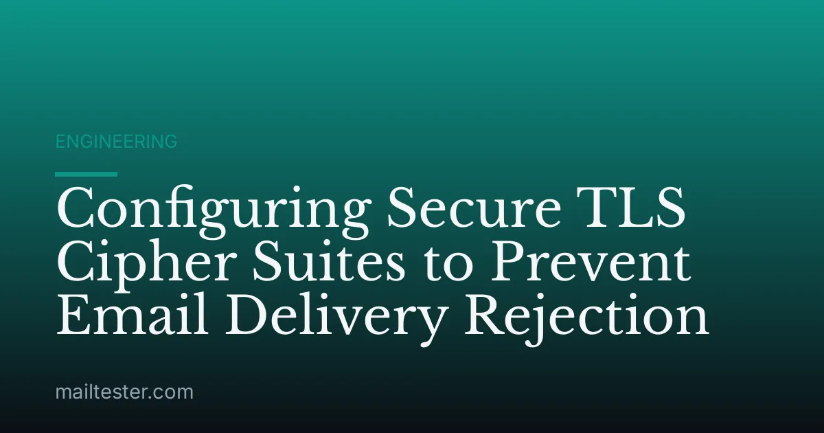 Configuring Secure TLS Cipher Suites to Prevent Email Delivery Rejection