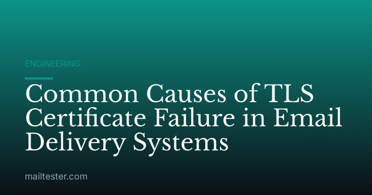Common Causes of TLS Certificate Failure in Email Delivery Systems