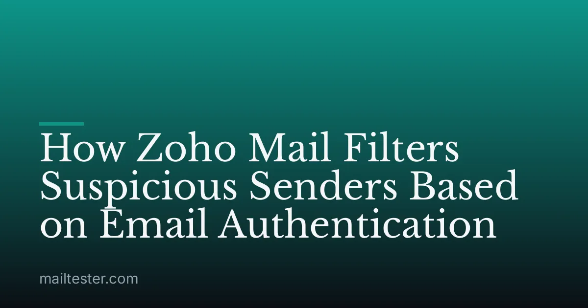 How Zoho Mail Filters Suspicious Senders Based on Email Authentication