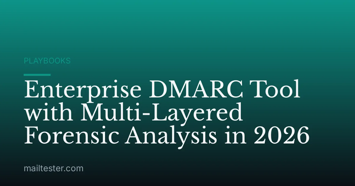 Enterprise DMARC Tool with Multi-Layered Forensic Analysis in 2026