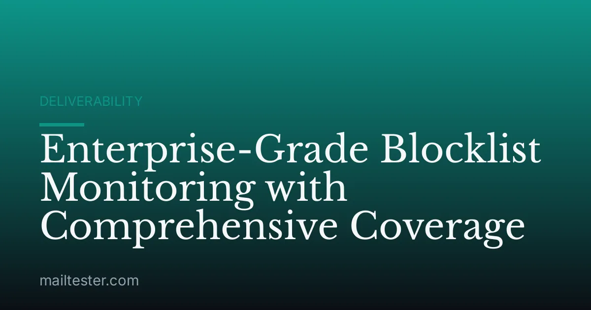 Enterprise-Grade Blocklist Monitoring with Comprehensive Coverage