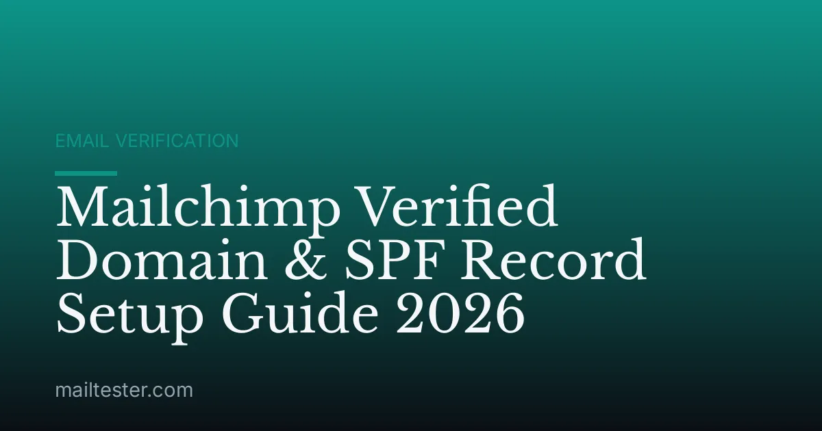Mailchimp Verified Domain & SPF Record Setup Guide 2026